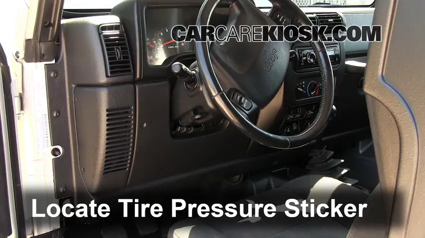 2004 Jeep Wrangler Rubicon 4.0L 6 Cyl. Tires & Wheels Check Tire Pressure